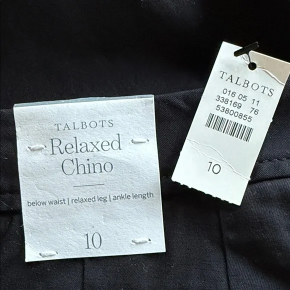 NWT Talbots - Women’s Black Relaxed Chino - 10 - Picture 5 of 6